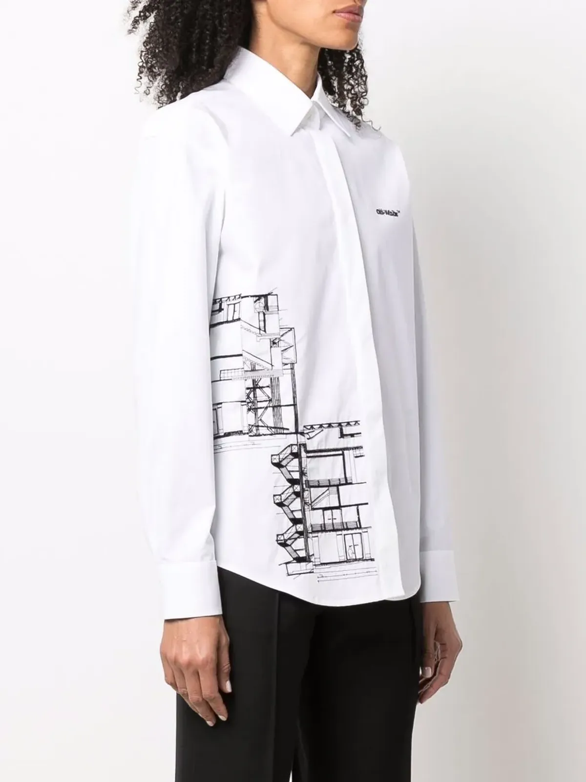 Off-White グラフィックプリント長袖シャツ - 画像3