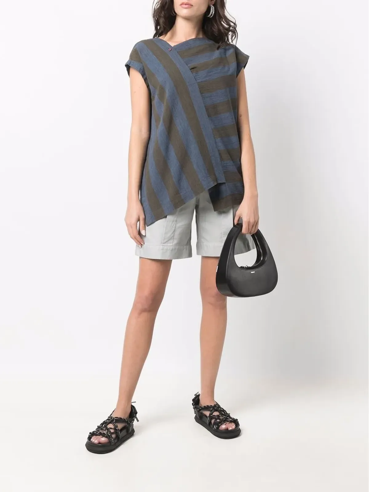 Issey Miyake Pre-Owned 1970年代ハイウエストベルマーダーショーツ - 画像2