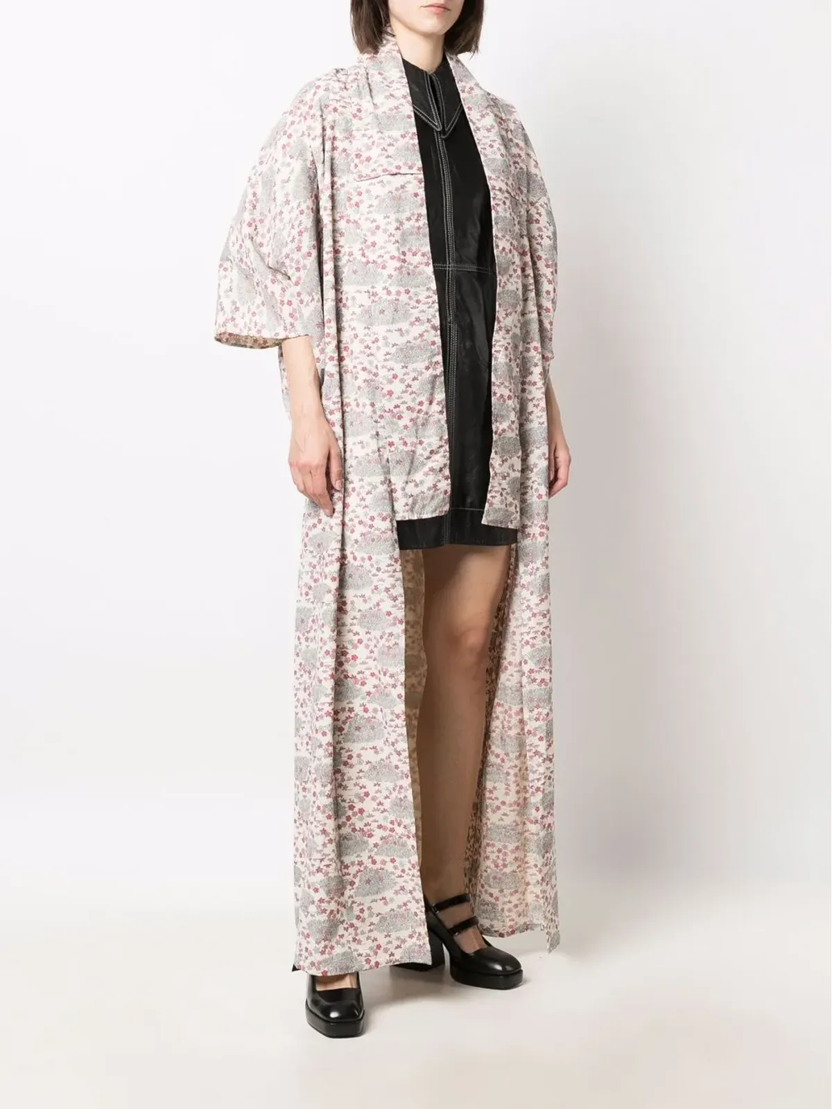 A.N.G.E.L.O. Vintage Cult 1970s floral print kimono - Neutrals - 画像3