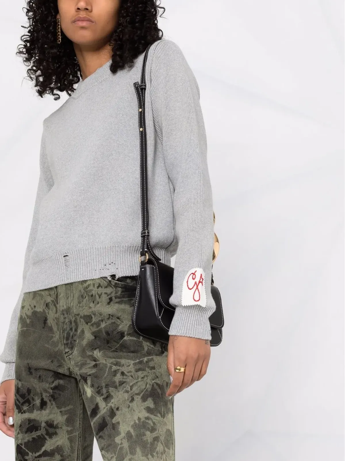 Golden Goose ディストレスト コットンブレンド ジャンパー - グレー - 画像3