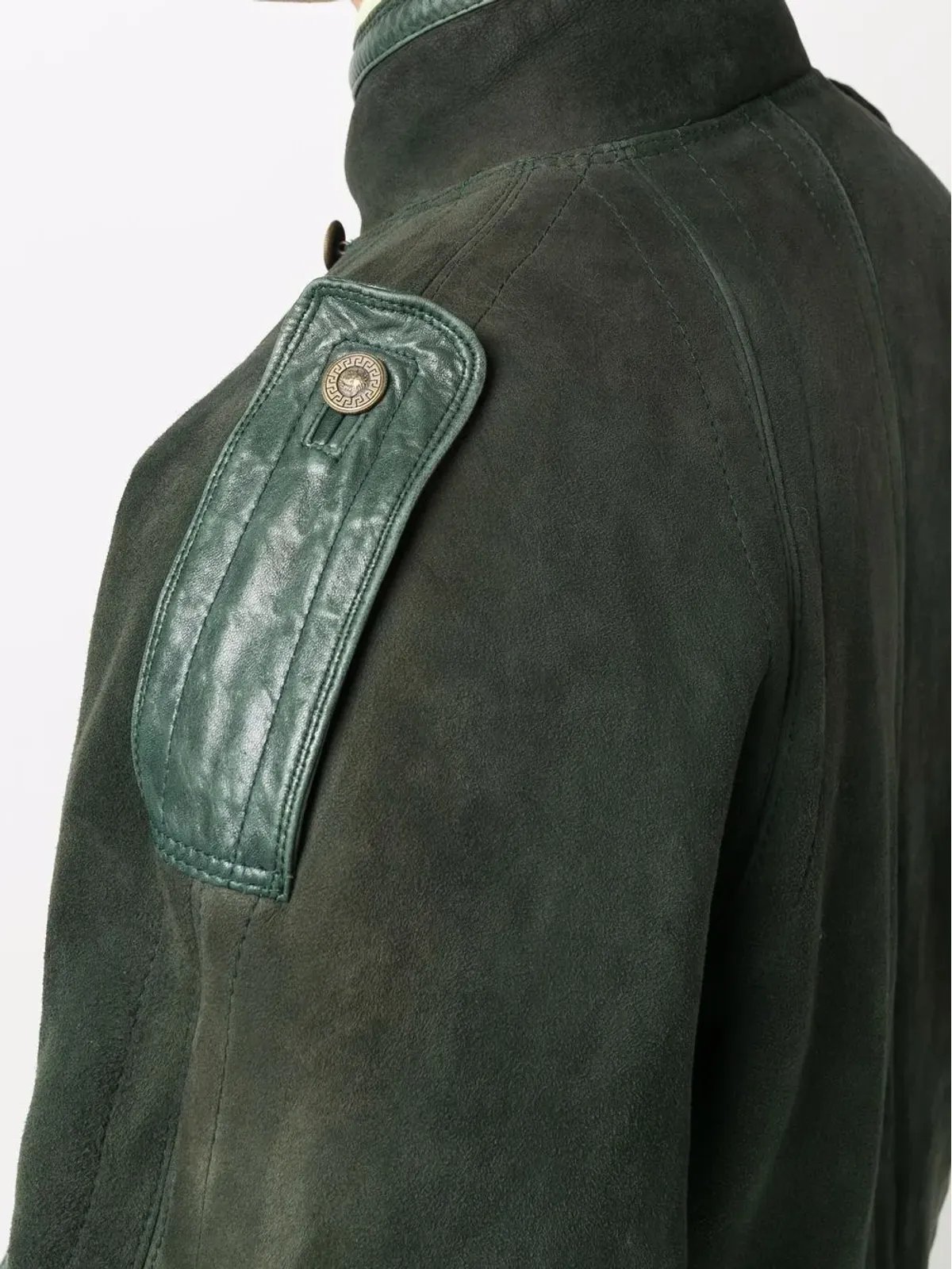Versace Pre-Owned 1980年代 ダブルブレスト シアリングコート（グリーン） - 画像5