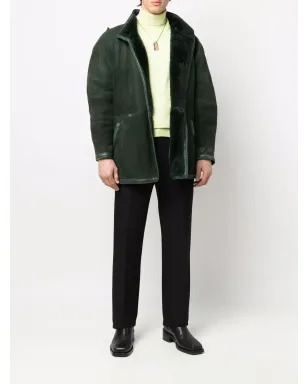 Versace Pre-Owned 1980年代 ダブルブレスト シアリングコート（グリーン） - サムネイル2