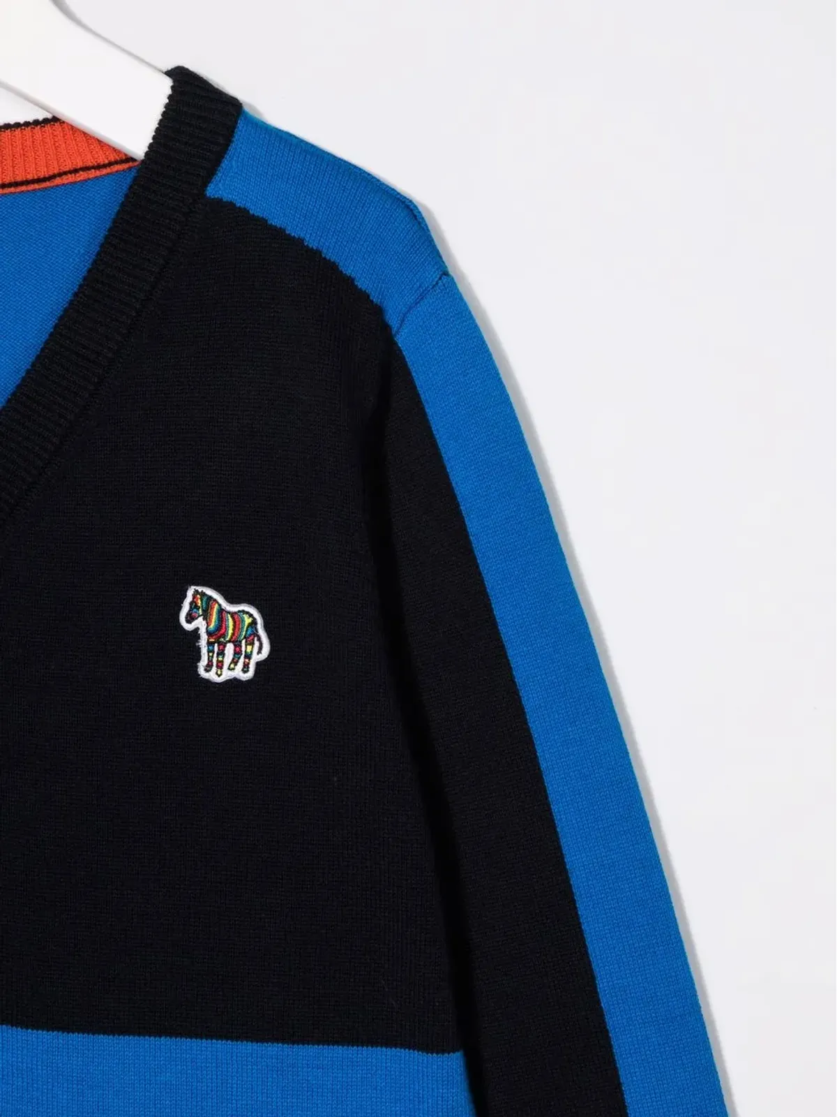 Paul Smith Junior ビッグポニー・パネルデザイン カーディガン ブルー - 画像3