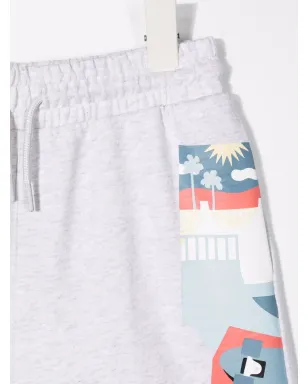 Kenzo Kids タイガーヘッドモチーフショーツ - グレー - サムネイル3