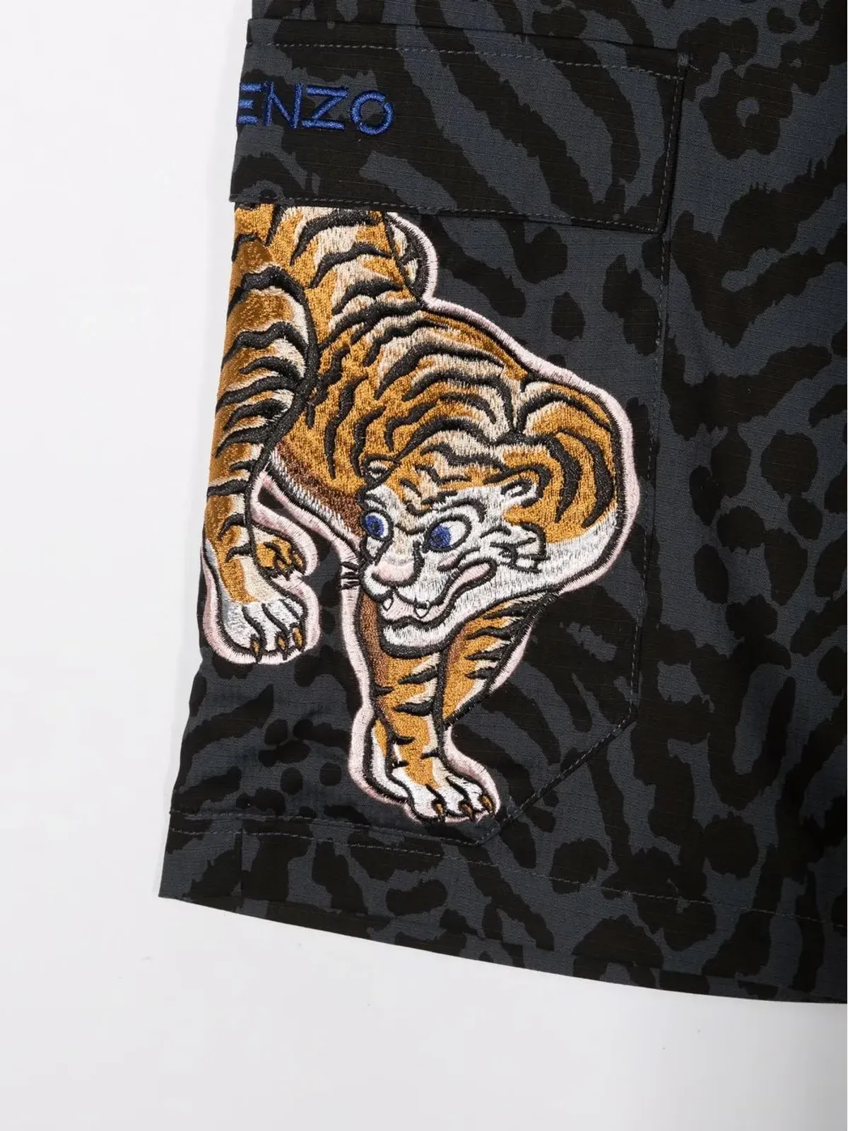 Kenzo Kids タイガープリントショーツ - グレー - 画像3
