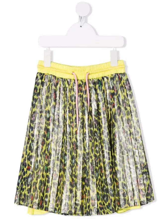 Marc Jacobs Kids Marc Jacobs Kids ヒョウ柄プリーツスカート イエローの商品画像
