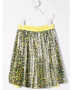 Marc Jacobs Kids ヒョウ柄プリーツスカート イエロー - サムネイル2