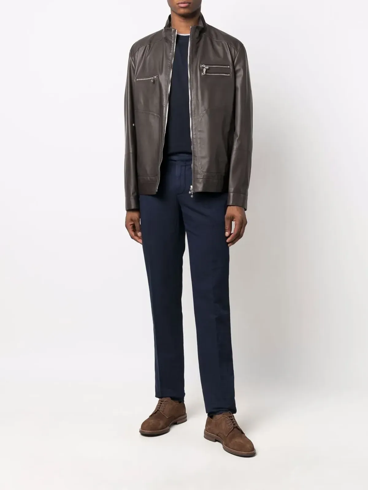 Brunello Cucinelli ジップアップレザージャケット - 画像2