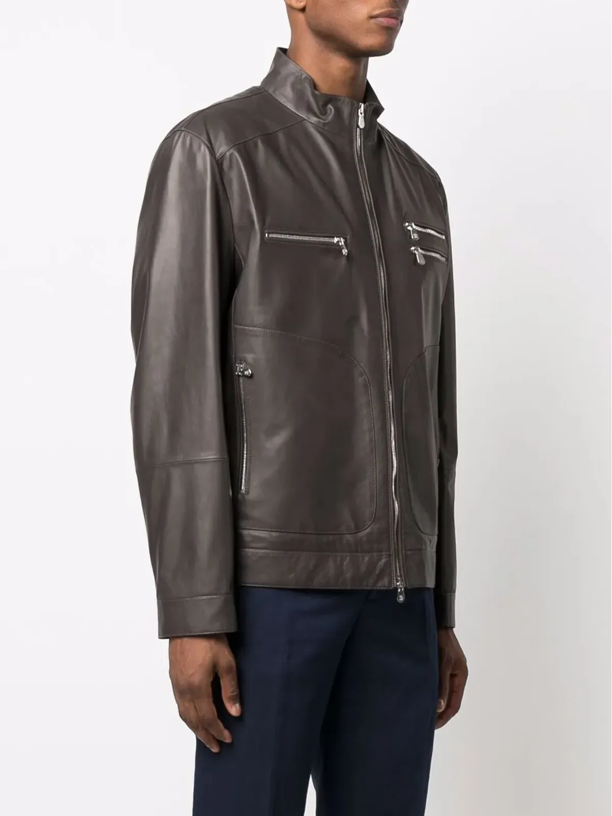 Brunello Cucinelli ジップアップレザージャケット - 画像3