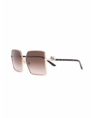 Dolce & Gabbana Eyewear グログランスクエアフレームサングラス - サムネイル2