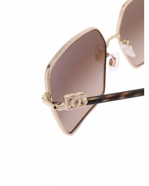 Dolce & Gabbana Eyewear グログランスクエアフレームサングラス - サムネイル3