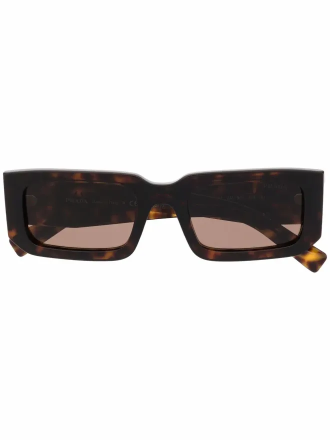 Prada Eyewear Prada Eyewear スクエアフレームべっ甲調サングラス - ブラウンの商品画像