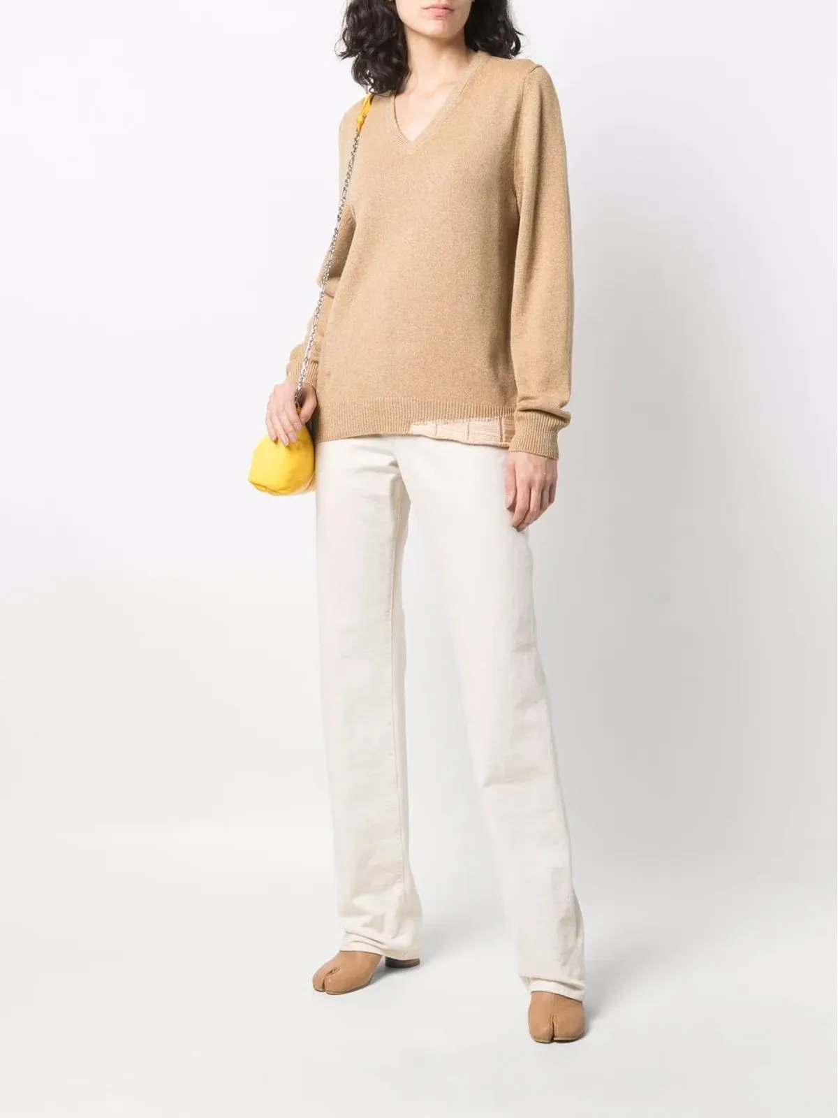 Maison Margiela ニットVネック ジャンパー - イエロー - 画像2