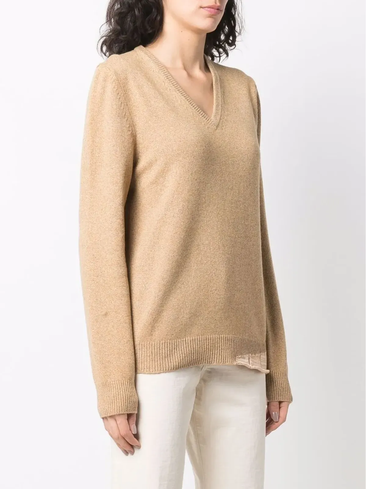 Maison Margiela ニットVネック ジャンパー - イエロー - 画像3