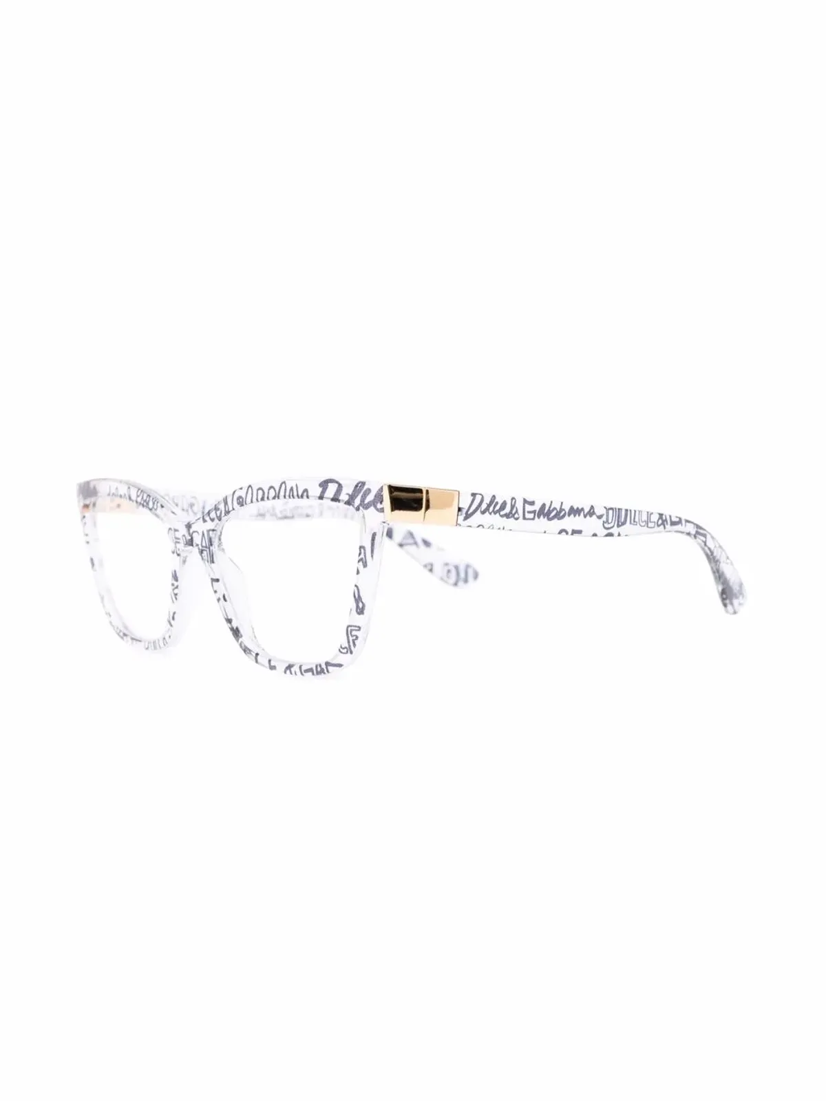 Dolce & Gabbana Eyewear スローガンキャットアイメガネ - 画像2