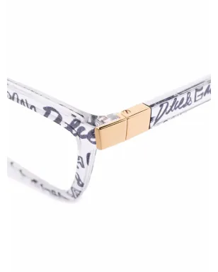 Dolce & Gabbana Eyewear スローガンキャットアイメガネ - サムネイル3