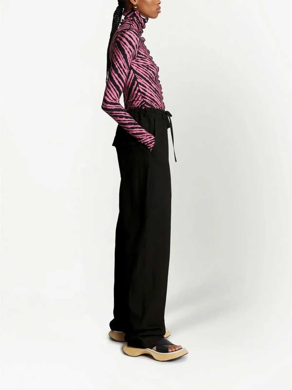 Proenza Schouler White Label ドローコード・ストレートレッグパンツ - ブラック - 画像3