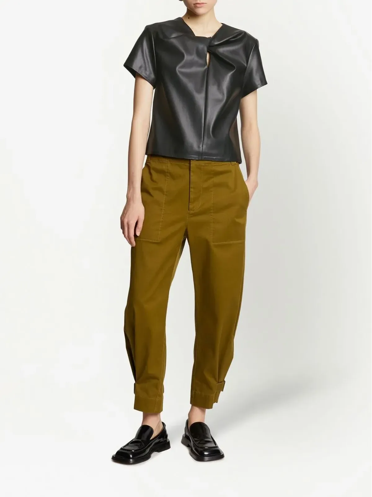 Proenza Schouler White Label ツイストディテール付きショートスリーブトップ - 画像2