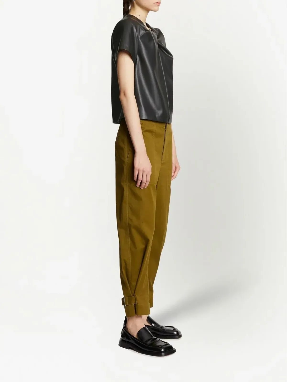 Proenza Schouler White Label ツイストディテール付きショートスリーブトップ - 画像3