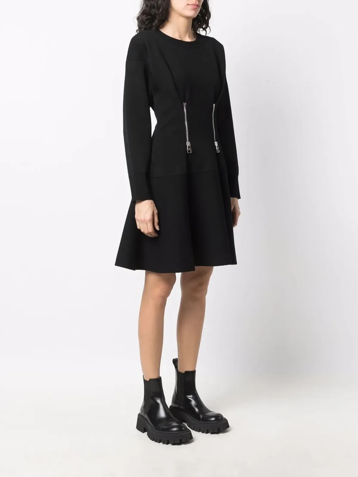 Alexander McQueen ジップディテール フレアドレス - 画像3