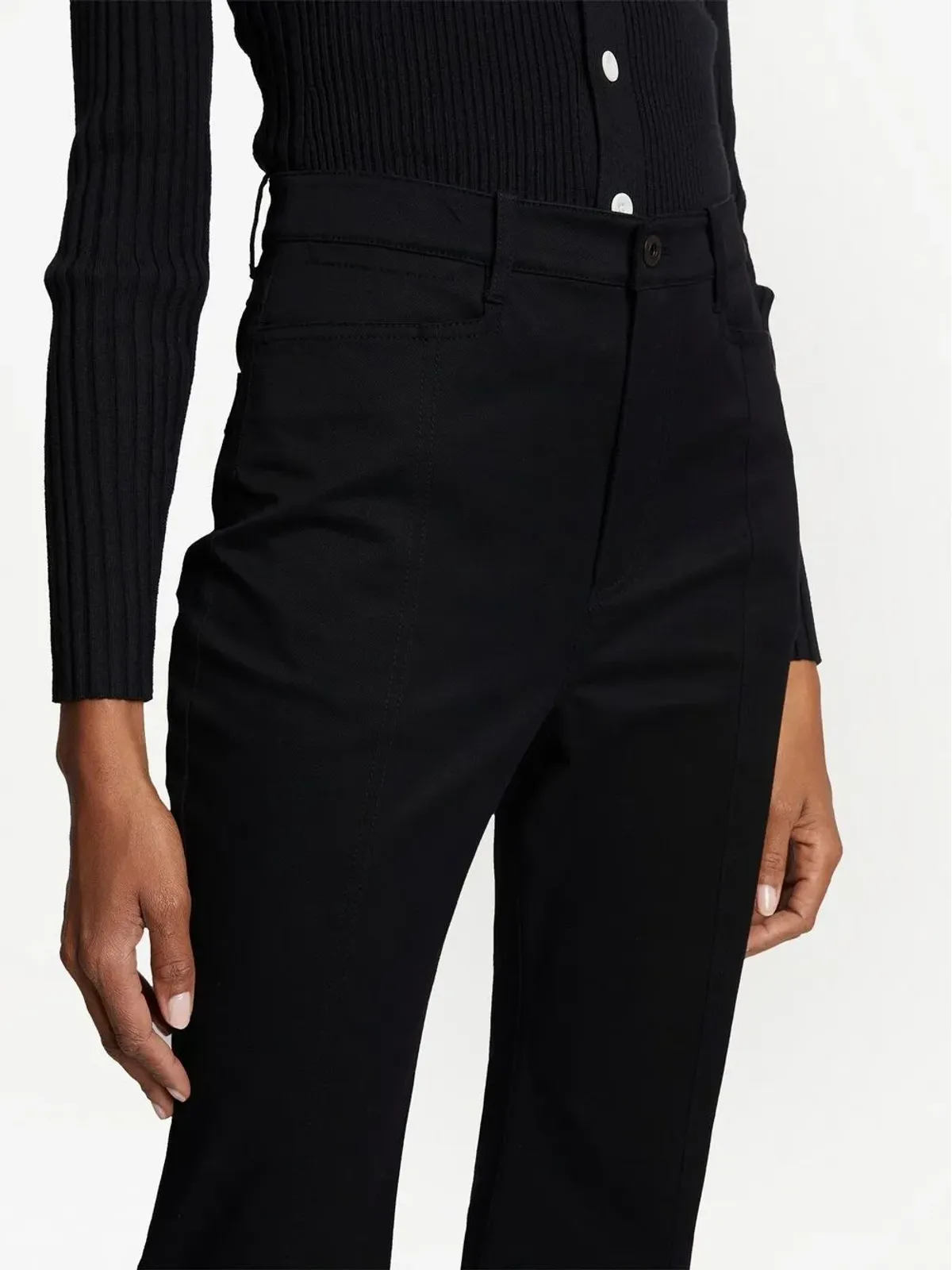 Proenza Schouler White Label クロップドフレアパンツ ブラック - 画像5