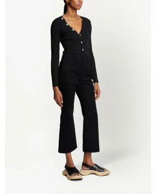 Proenza Schouler White Label クロップドフレアパンツ ブラック - サムネイル3