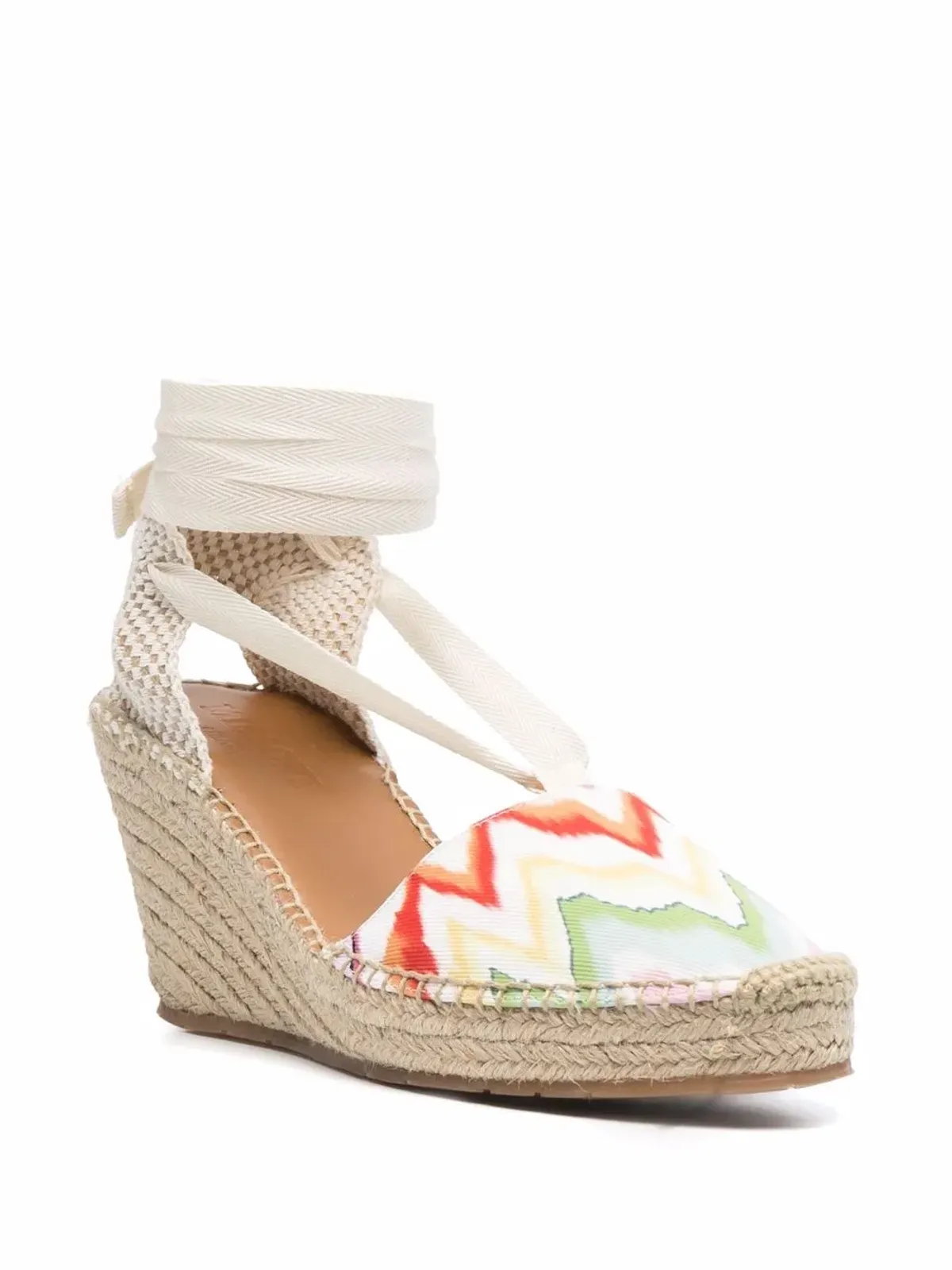 Missoni ジグザグ柄ウェッジエスパドリーユ（ニュートラルカラー） - 画像2