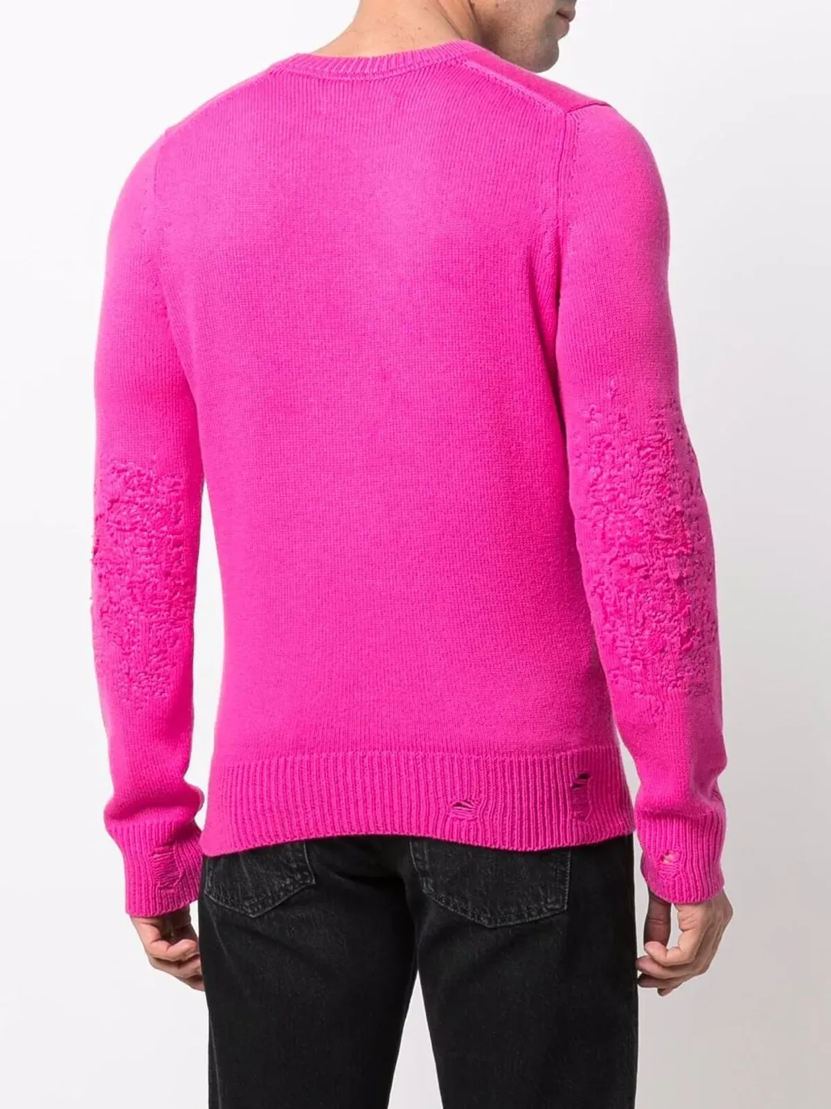 AMIRI ディストレス加工カシミア ニットセーター - ピンク - 画像4