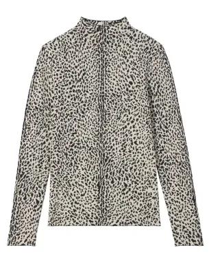 Proenza Schouler leopard-print mock-neck top - Black - サムネイル1