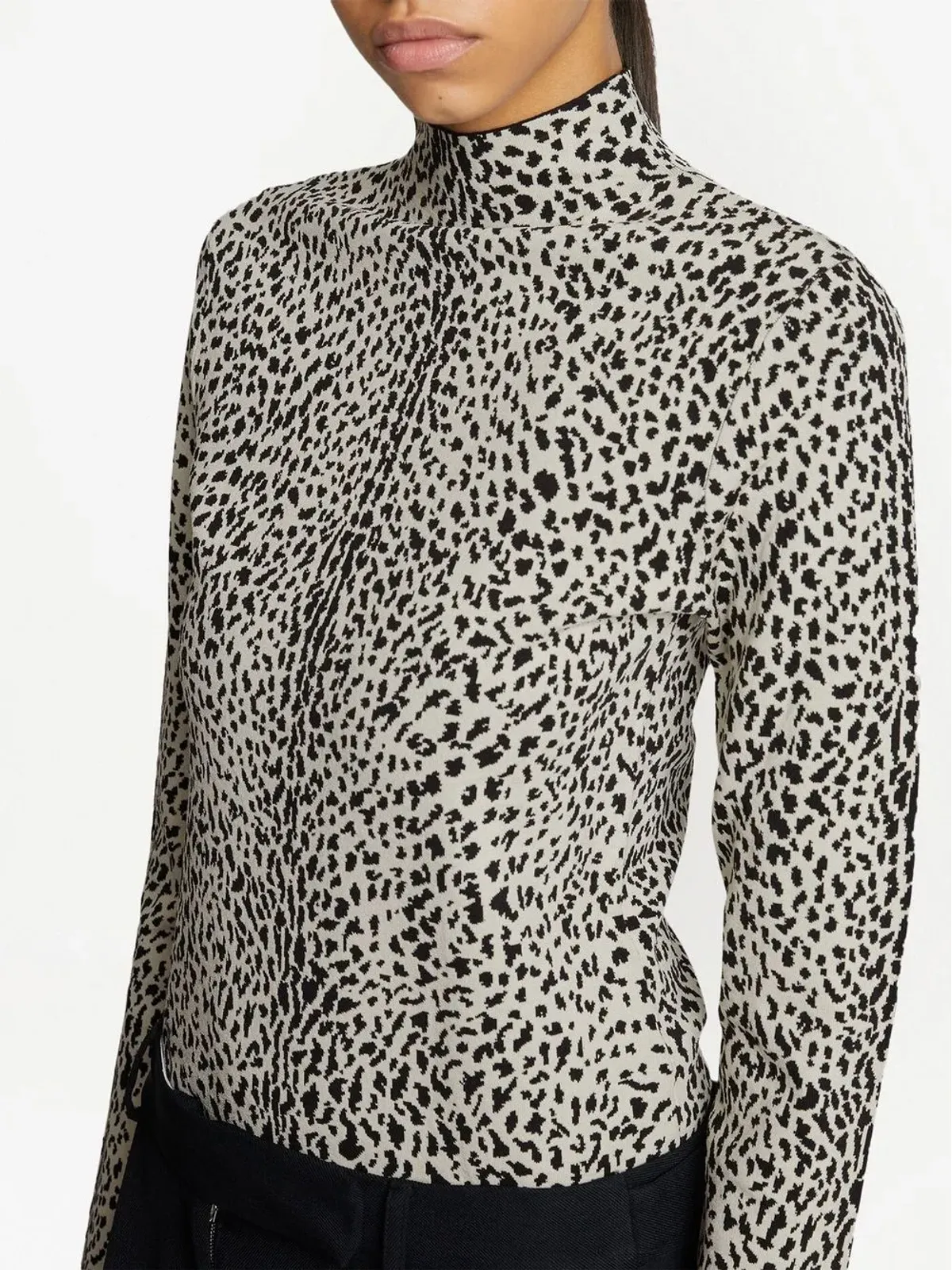 Proenza Schouler leopard-print mock-neck top - Black - 画像5