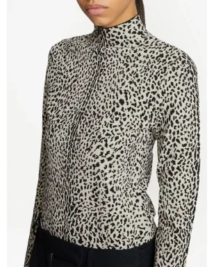 Proenza Schouler leopard-print mock-neck top - Black - サムネイル5