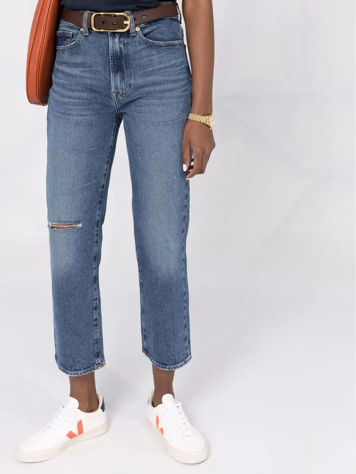 7 For All Mankind ハイライズ クロップド Logan ジーンズ - 画像5