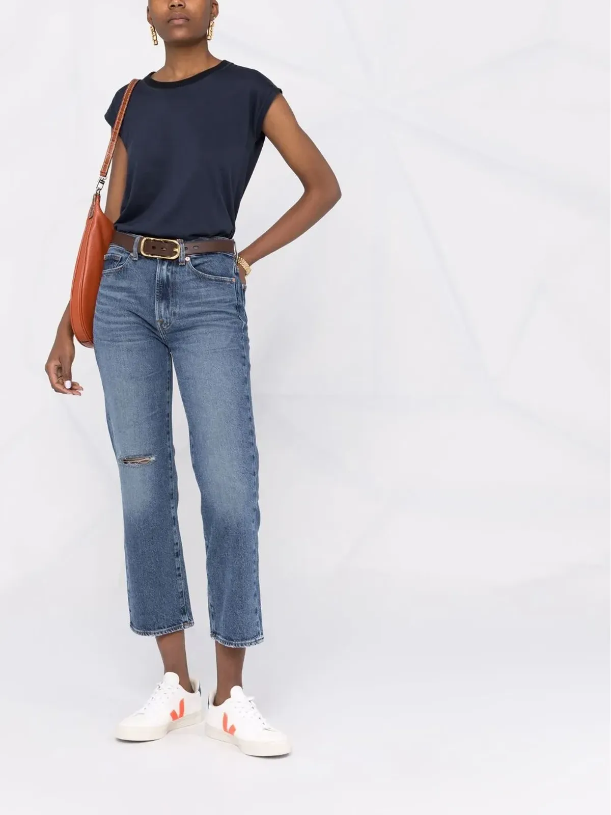 7 For All Mankind ハイライズ クロップド Logan ジーンズ - 画像2