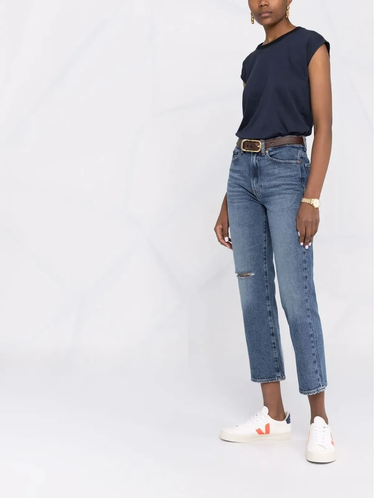 7 For All Mankind ハイライズ クロップド Logan ジーンズ - 画像4