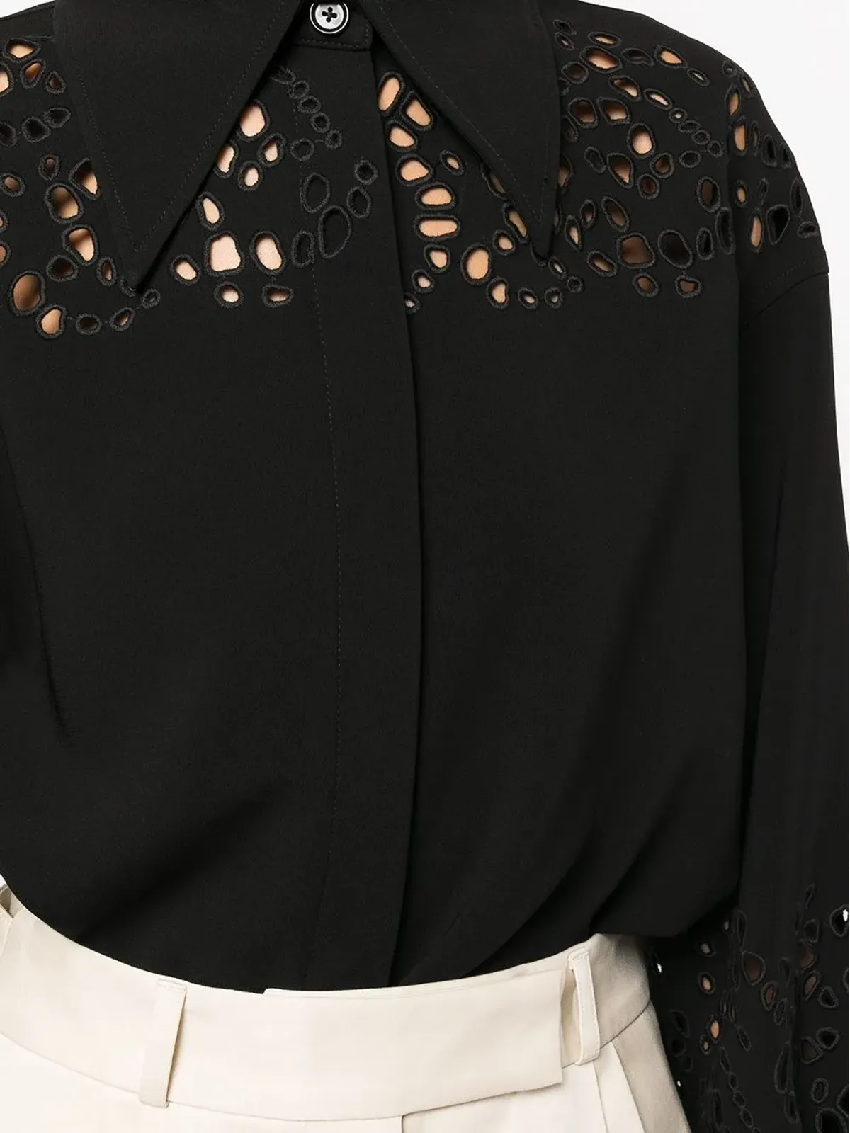 Proenza Schouler ブロderie anglaise生地のクレープシャツ - 画像5