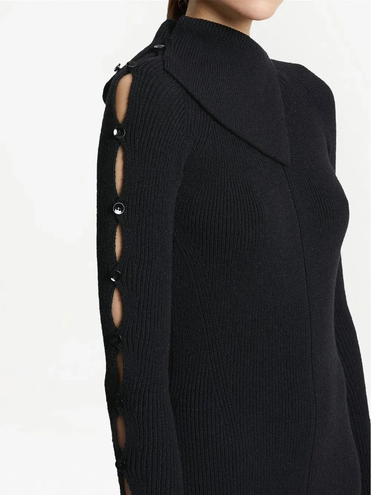 Proenza Schouler マイクロリブ ミディドレス ブラック - 画像4