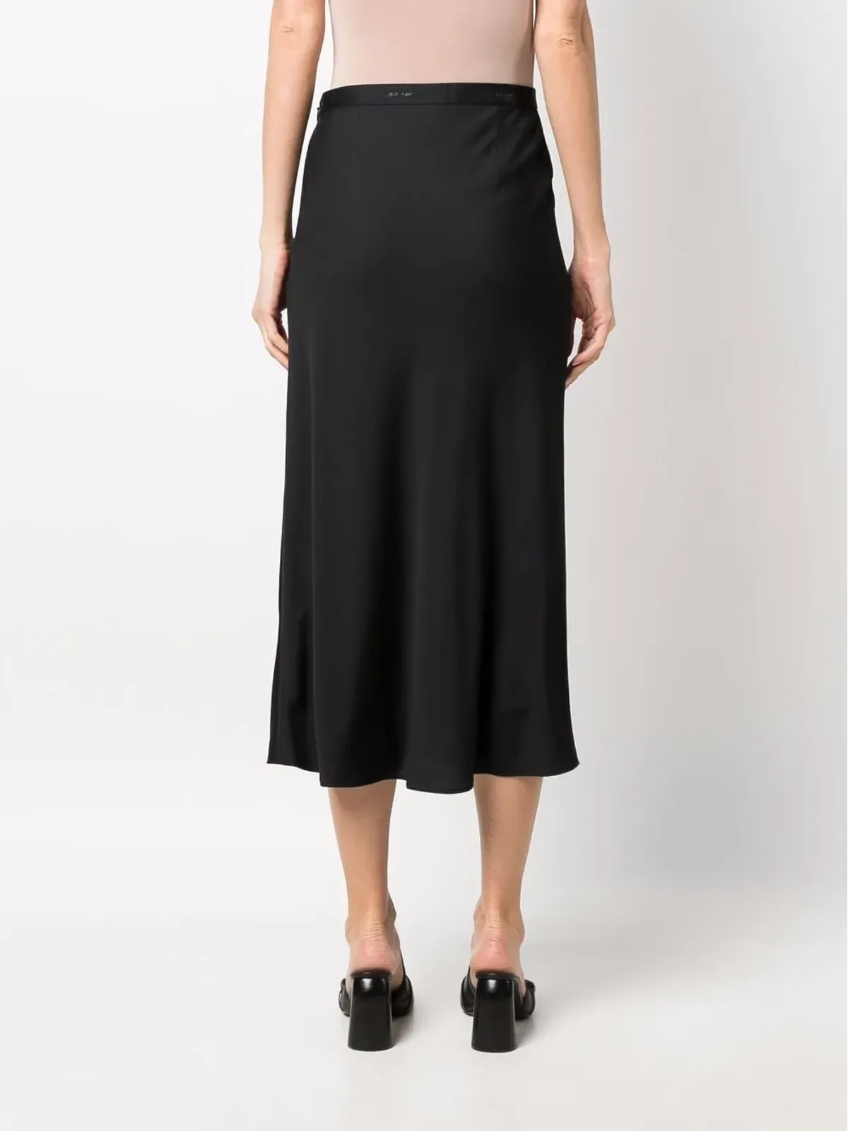 Calvin Klein ロゴ入りウエストバンド ミディスカート - ブラック - 画像4