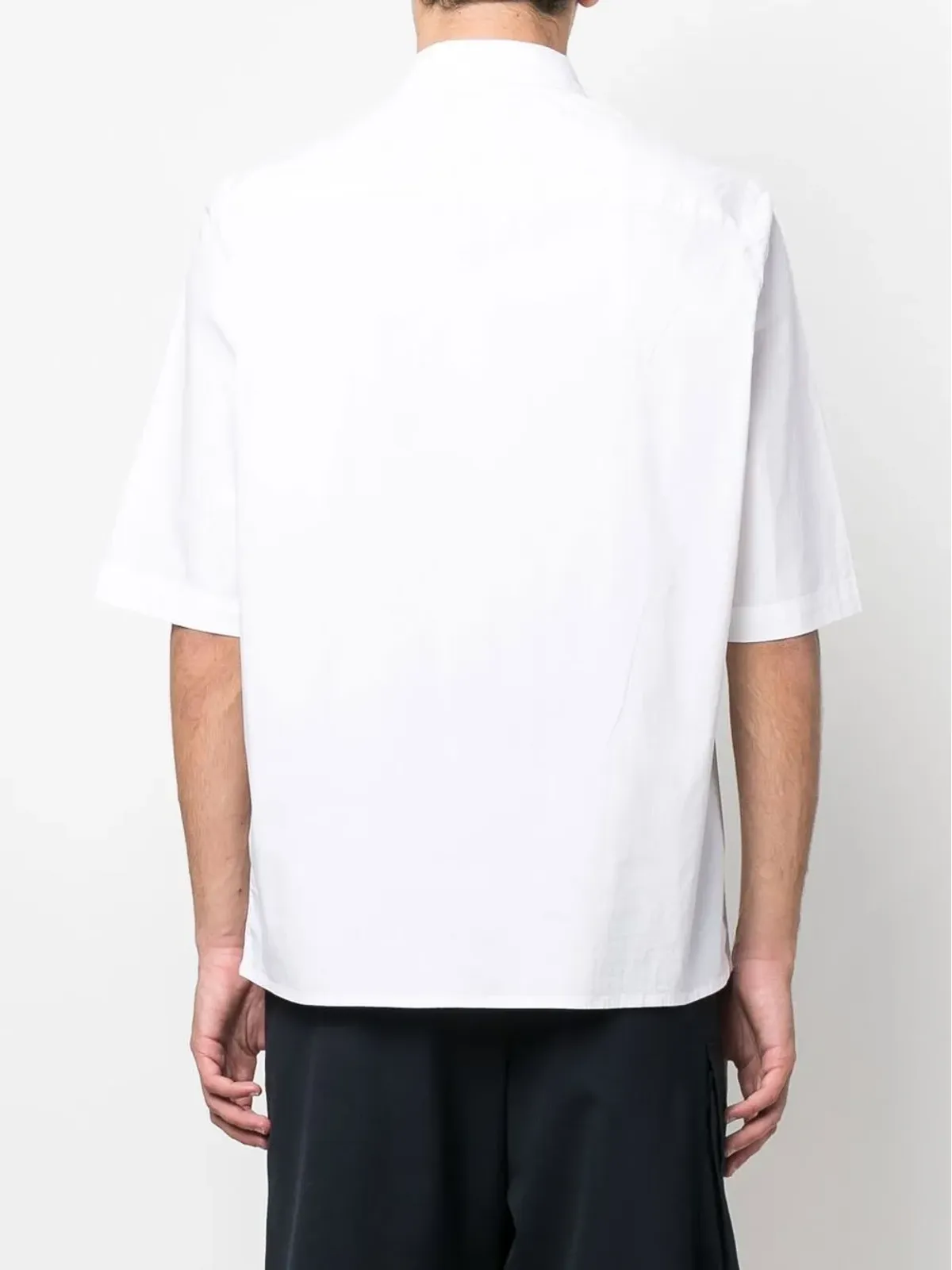 Calvin Klein ホワイトのショートスリーブストレッチコットンシャツ - 画像4