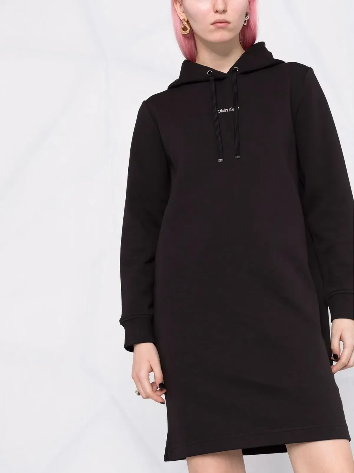 Calvin Klein ロゴプリントフード付きショートドレス - 画像5