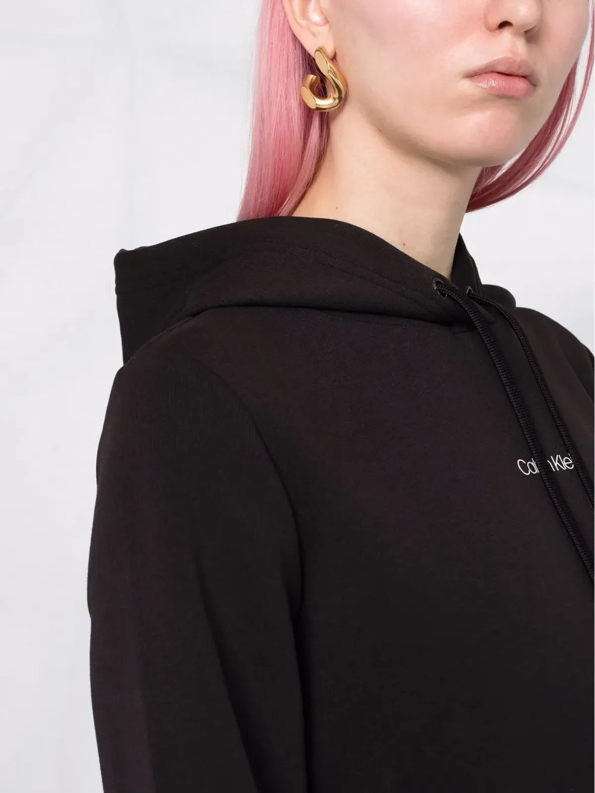Calvin Klein ロゴプリントフード付きショートドレス - 画像3