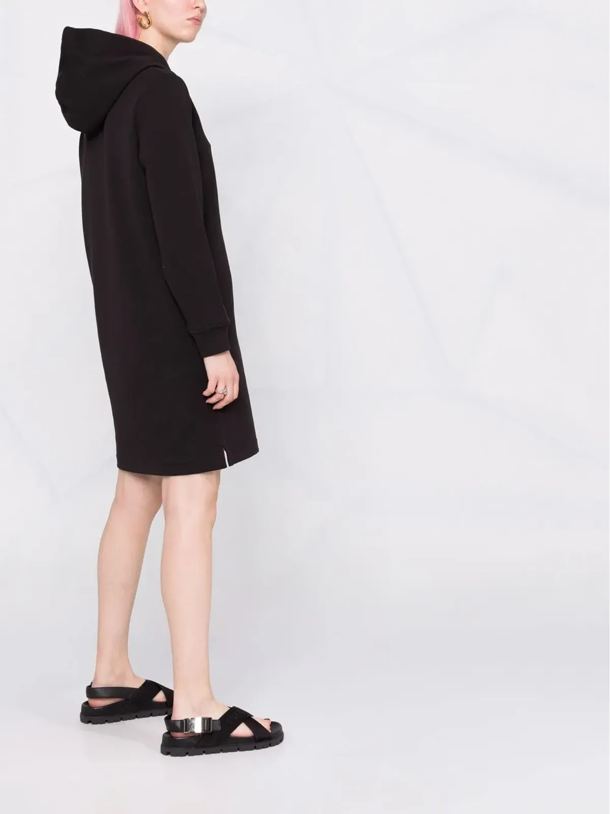 Calvin Klein ロゴプリントフード付きショートドレス - 画像4