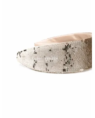 Miu Miu スパンコール装飾のワイドヘッドバンド - Gold - サムネイル3