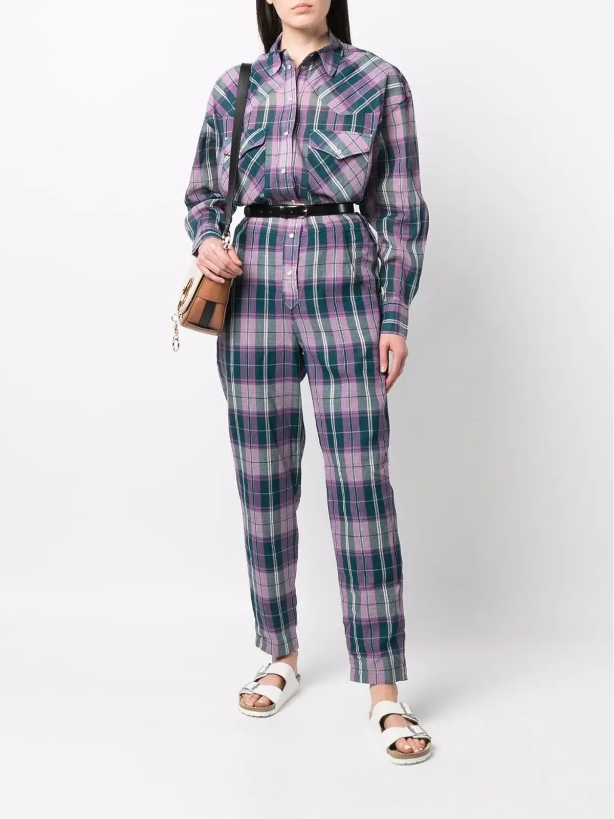 MARANT ÉTOILE チェック柄 ボタンアップ ジャンプスーツ - 画像2
