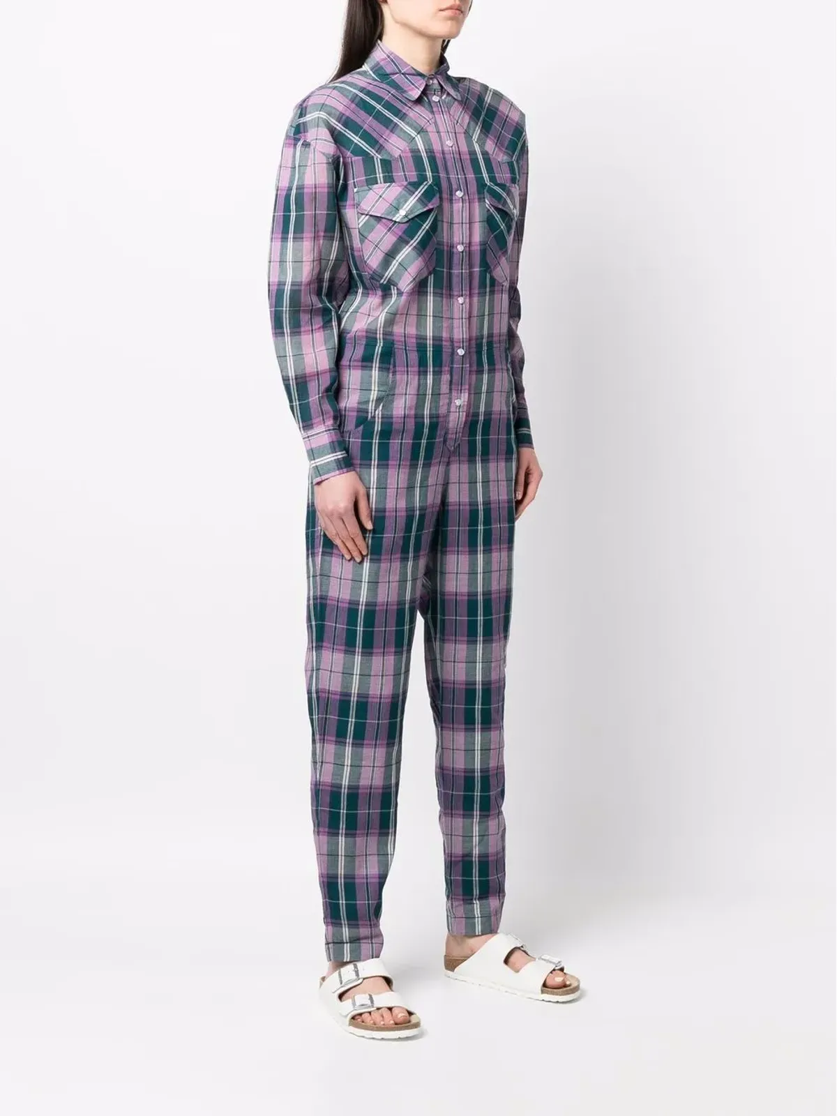 MARANT ÉTOILE チェック柄 ボタンアップ ジャンプスーツ - 画像3