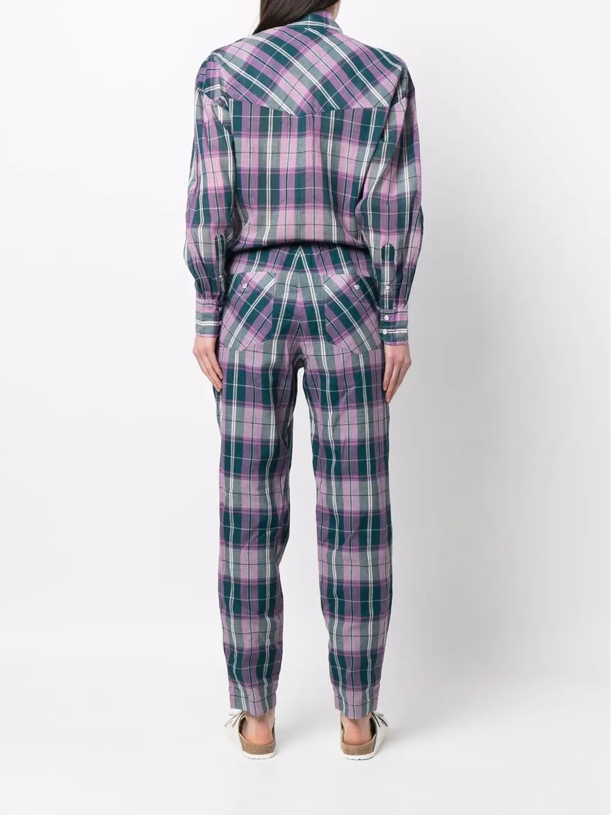MARANT ÉTOILE チェック柄 ボタンアップ ジャンプスーツ - 画像4