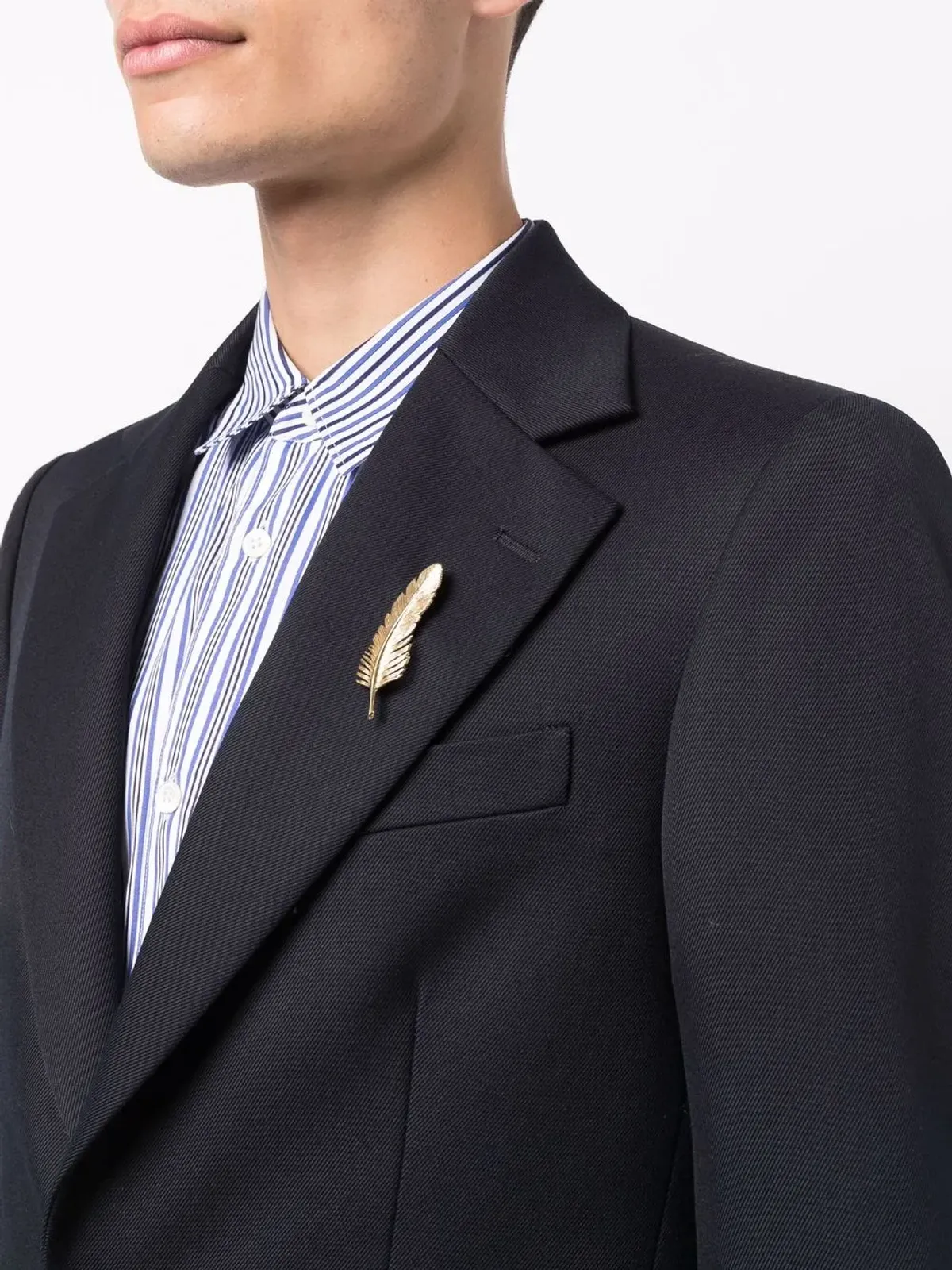Golden Goose シングルブレスト ロゴパッチ ブレザー ブルー - 画像5
