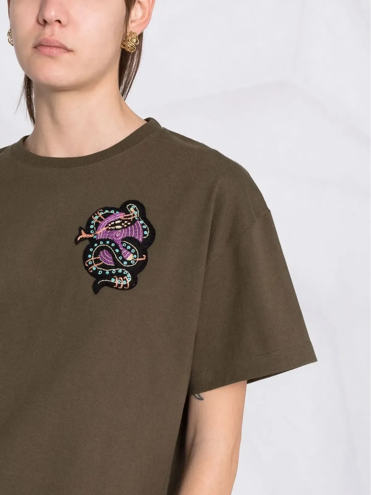 ETRO ビーズモチーフパッチ オーバーサイズ Tシャツ - 画像5