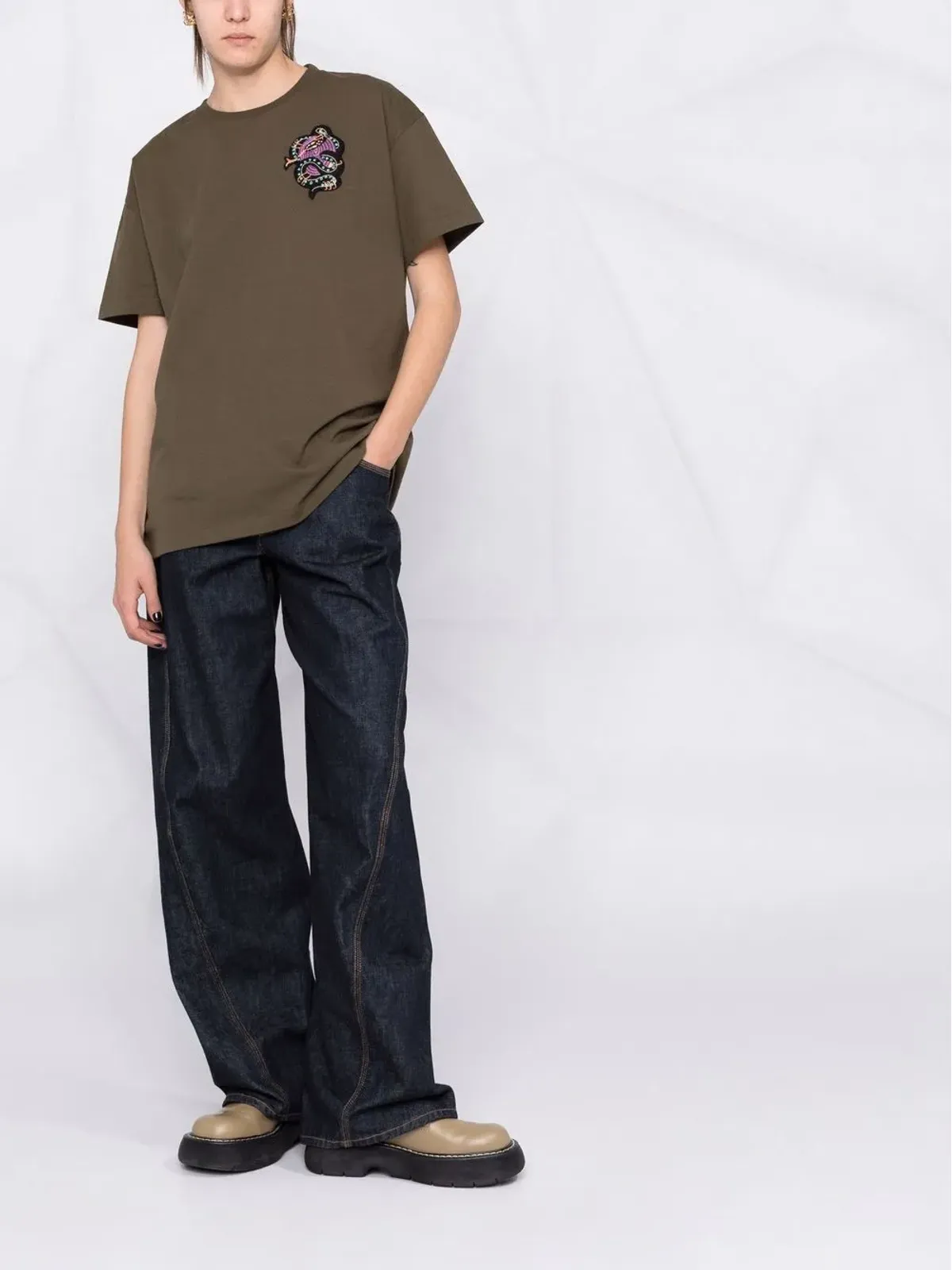 ETRO ビーズモチーフパッチ オーバーサイズ Tシャツ - 画像2