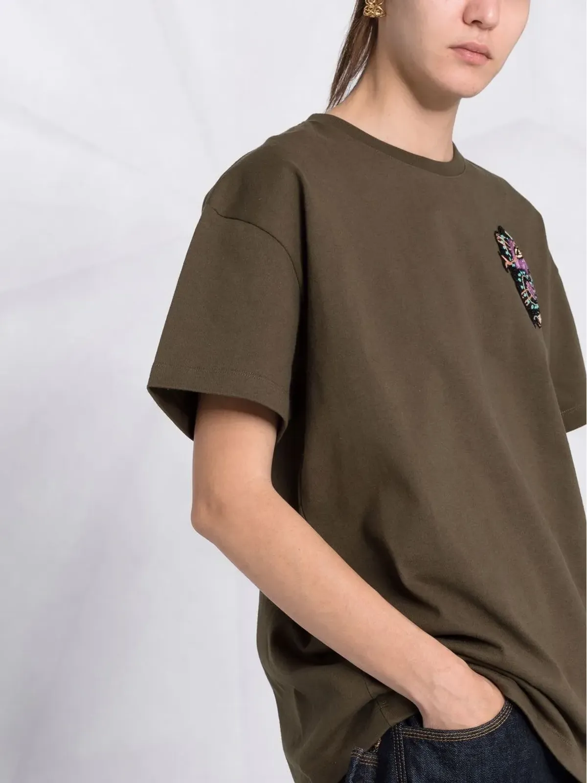 ETRO ビーズモチーフパッチ オーバーサイズ Tシャツ - 画像3