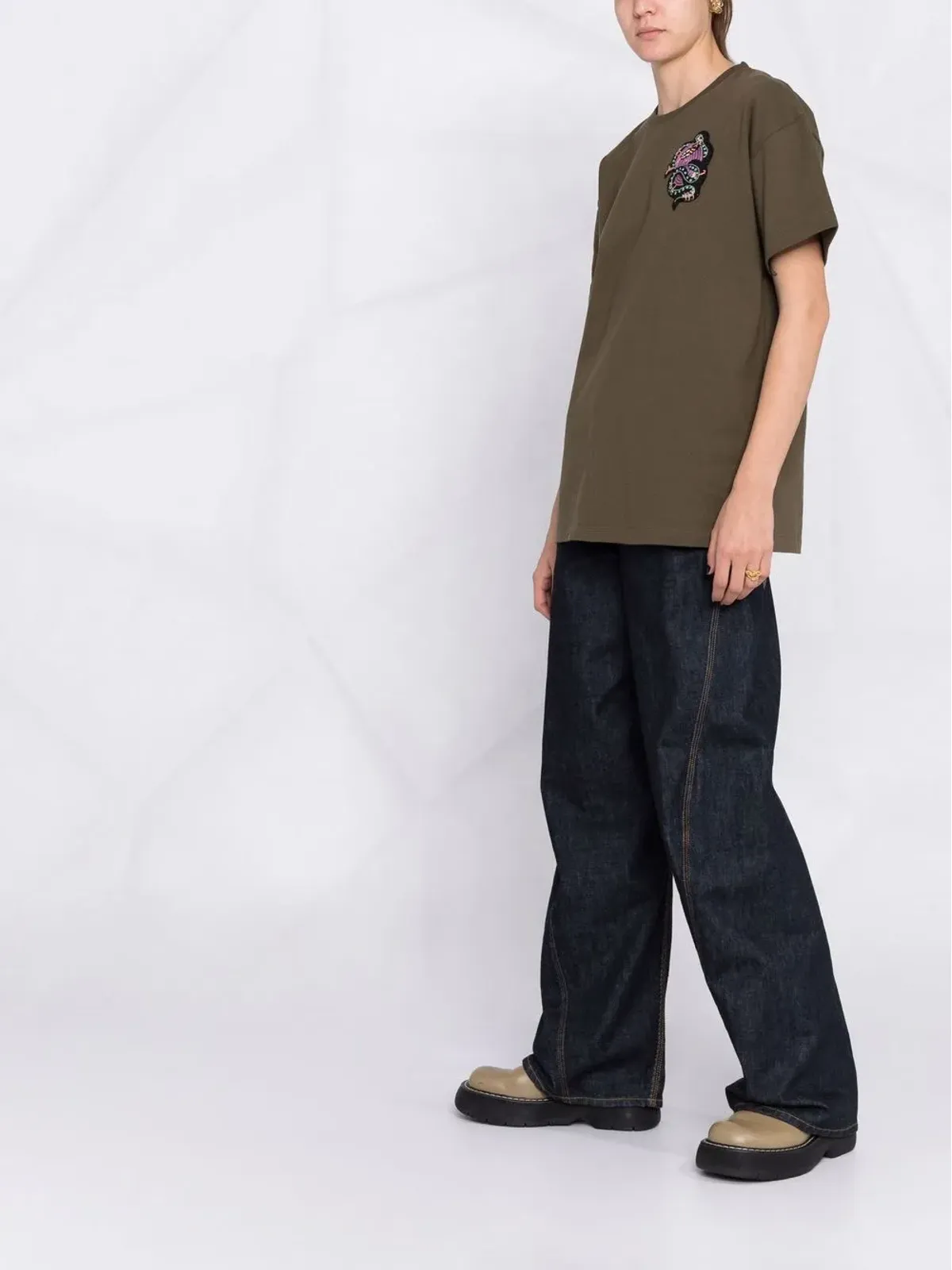 ETRO ビーズモチーフパッチ オーバーサイズ Tシャツ - 画像4